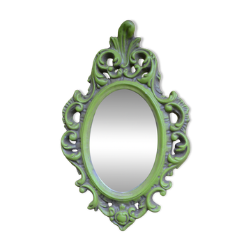 Petit miroir en bois vert