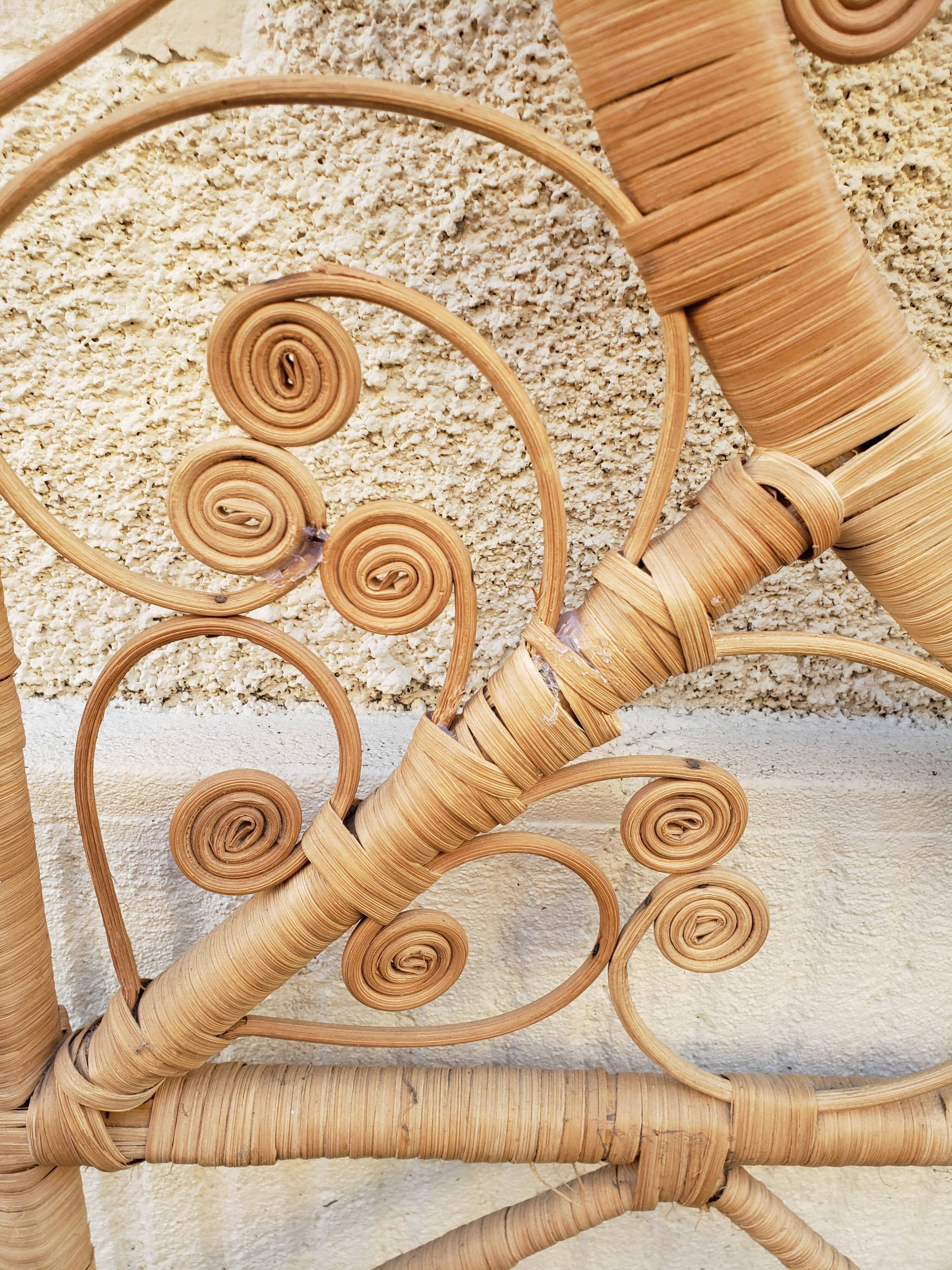 Peacock rattan headboard one person