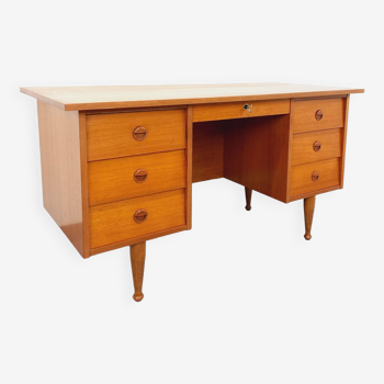 Vintage Scandinavian style executive desk in teak from the 60s