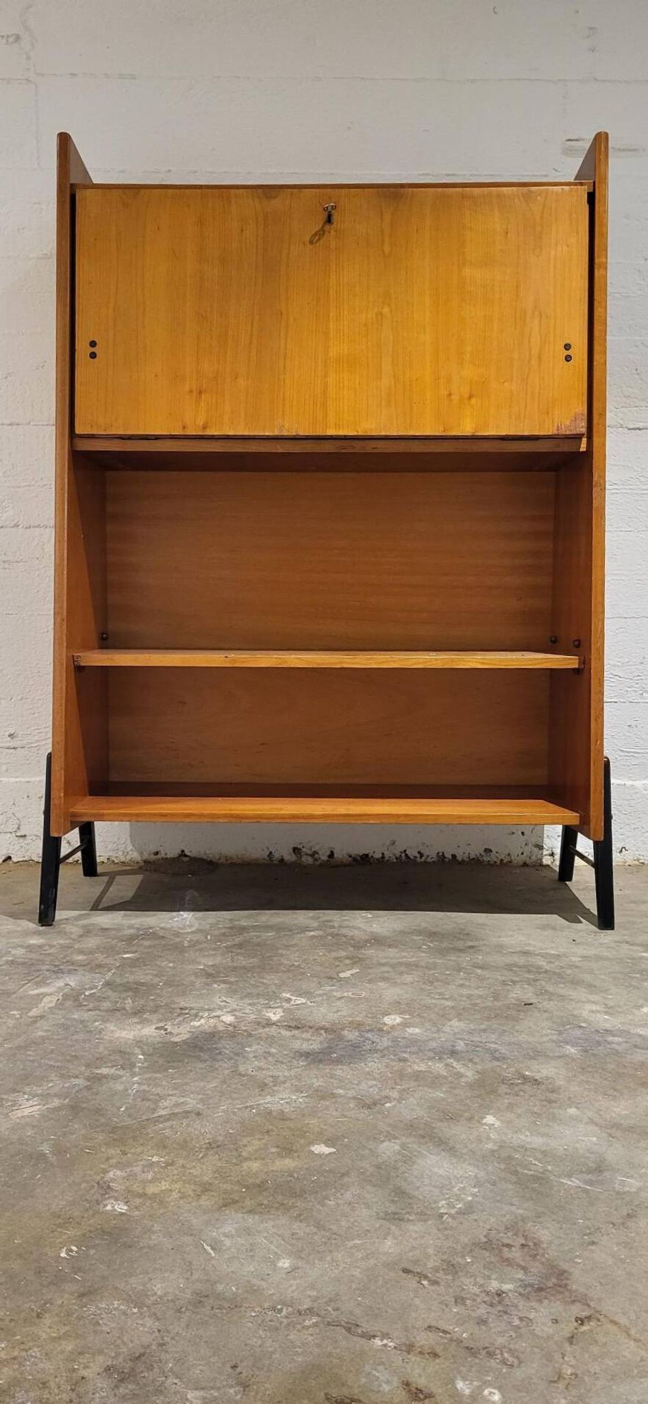 Vintage secretaire with bookcase, 1950s