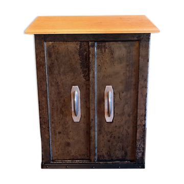 Small industrial metal storage unit.