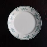 Round serving dish, old ironstone from Saint Amand - 19th century - Green pattern