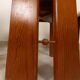 70's brutalist dining chairs in oak with bouclé fabric