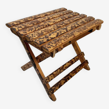 Small folding stool in exotic wood