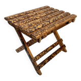 Small folding stool in exotic wood