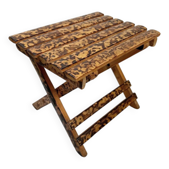 Small folding stool in exotic wood