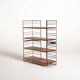 Scandinavian Freestanding Teak and Metal Bookcase, 1960s