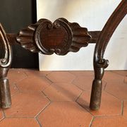 Antique wall console in carved walnut, Louis XV style, 19th century.