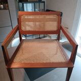 Roger Landault designer wooden cane armchair