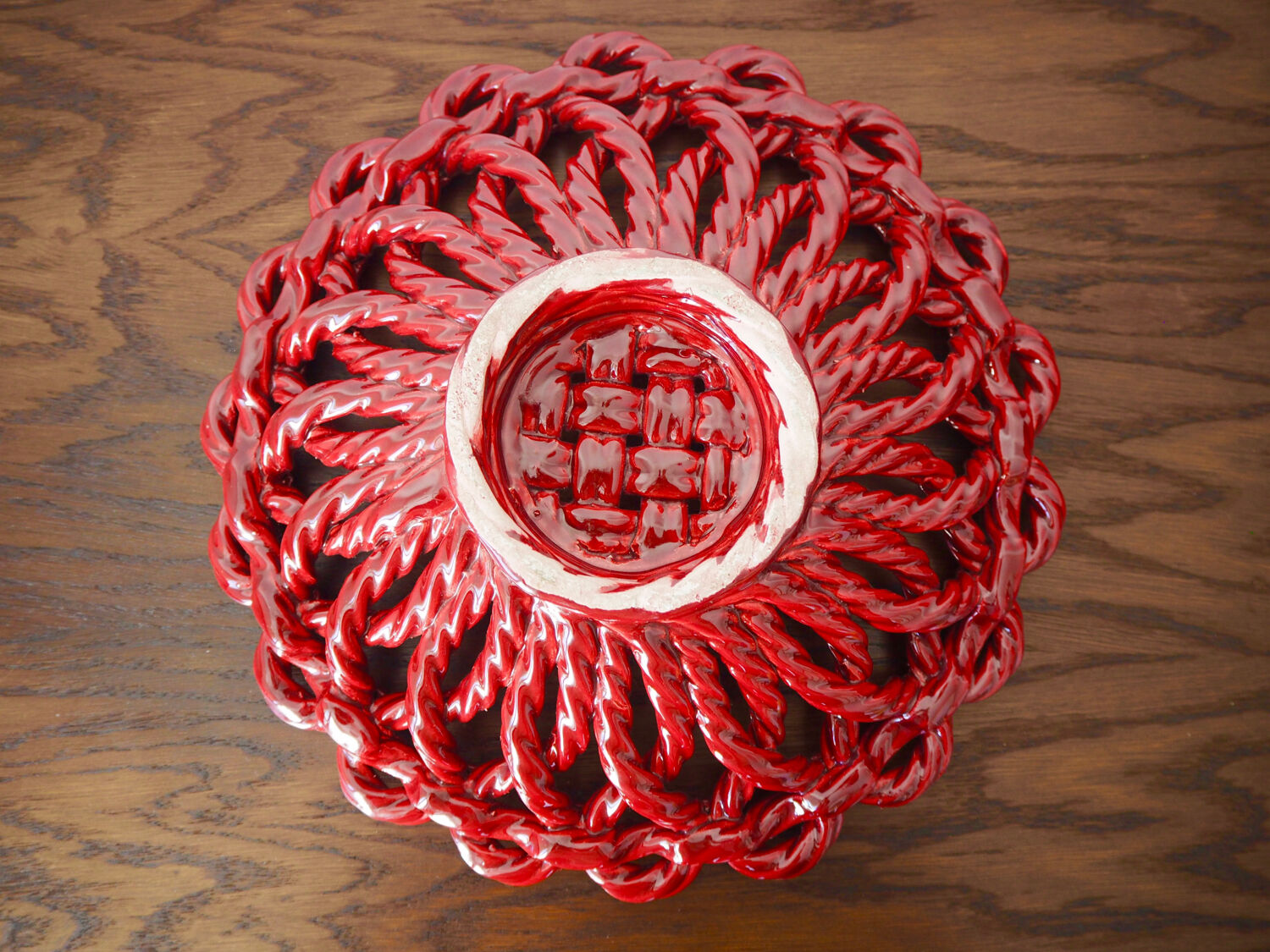 Fruit dish in majolica Cerenne Vallauris