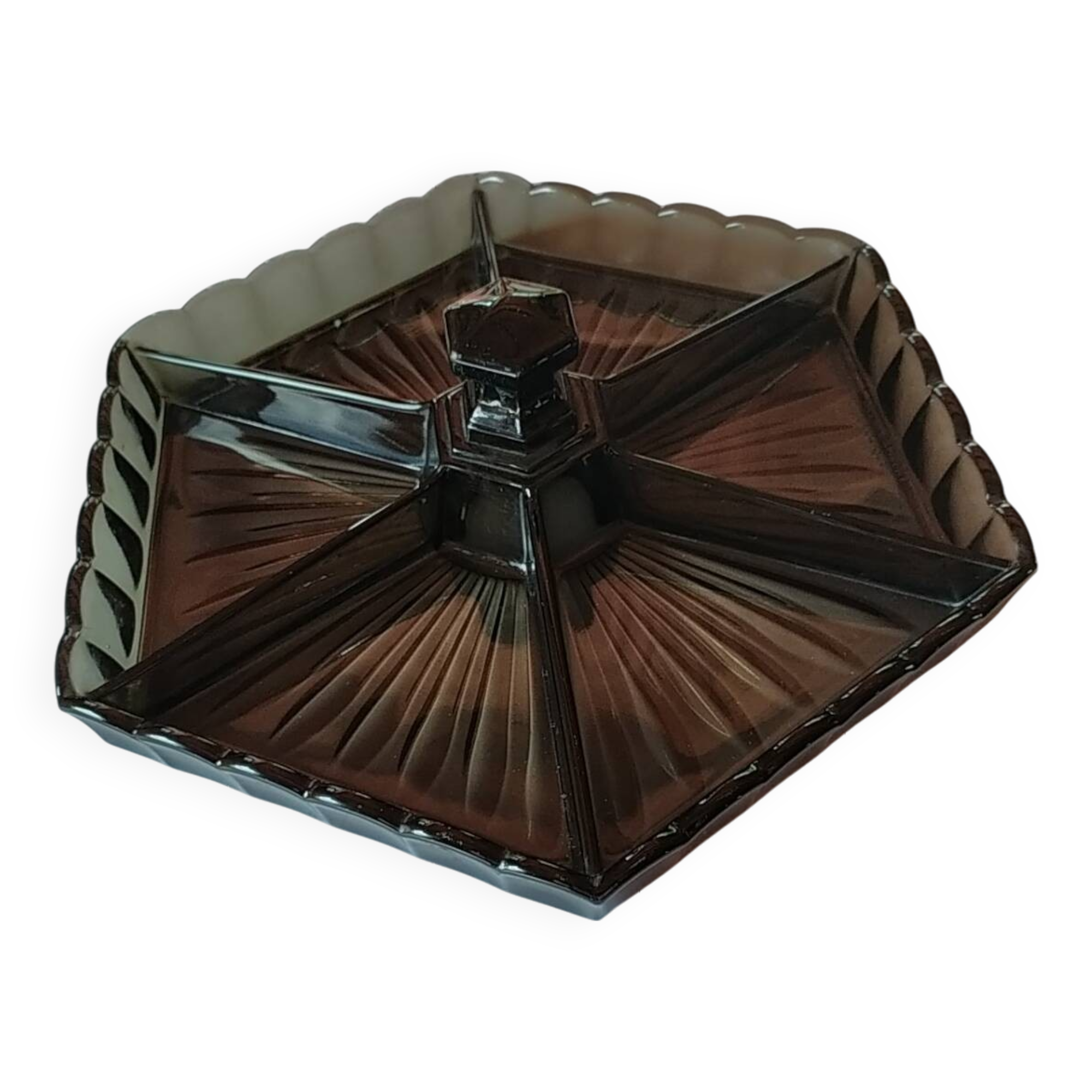 Val Saint Lambert serving dish. Art Deco.