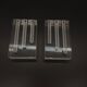 Duo Vase Bloc Résine Lucite Triple Cheminée Plexiglas Design Postmoderne