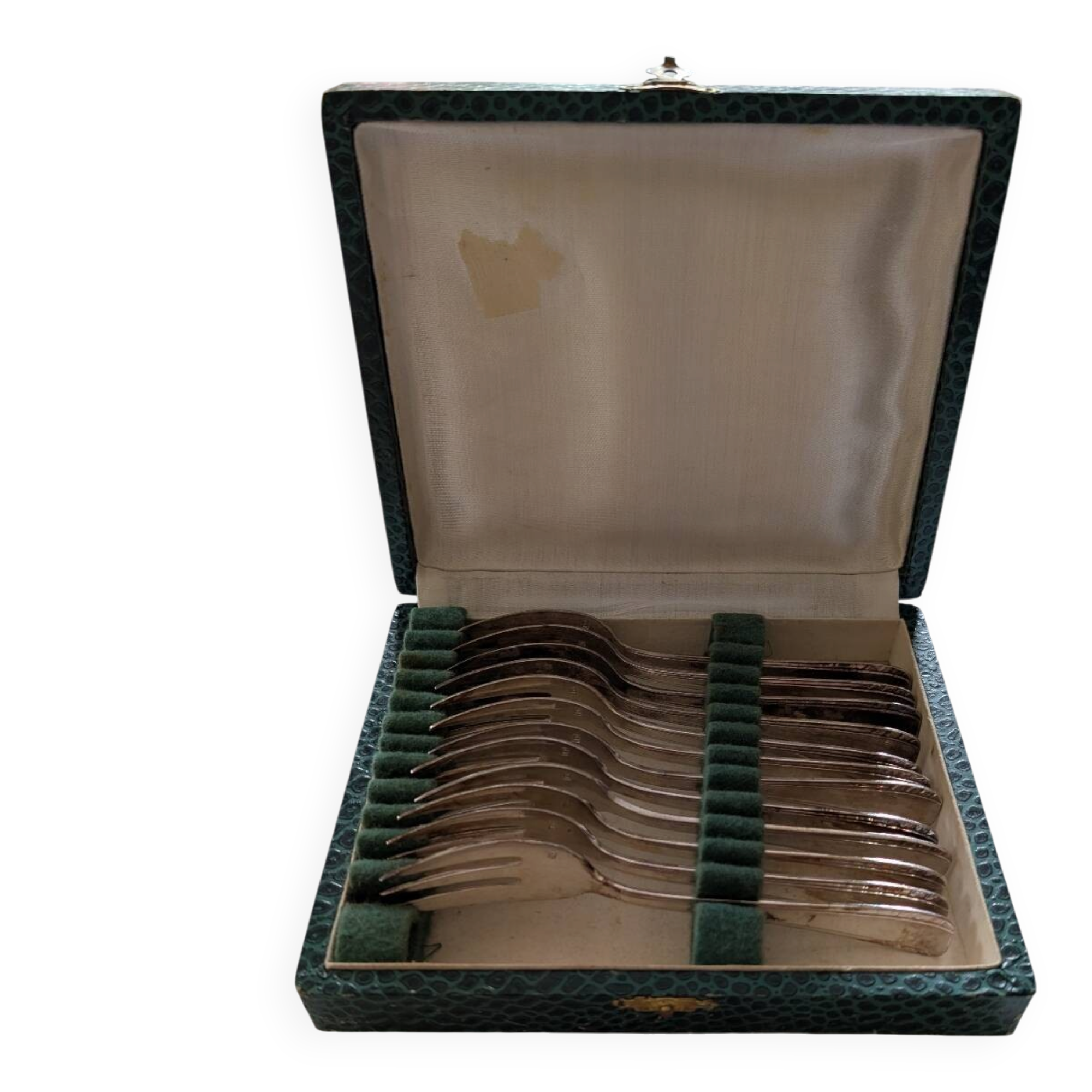12 fourchettes à gâteau métal argenté