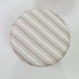 Vintage pouf with stripes, ottoman style , footrest for armchair