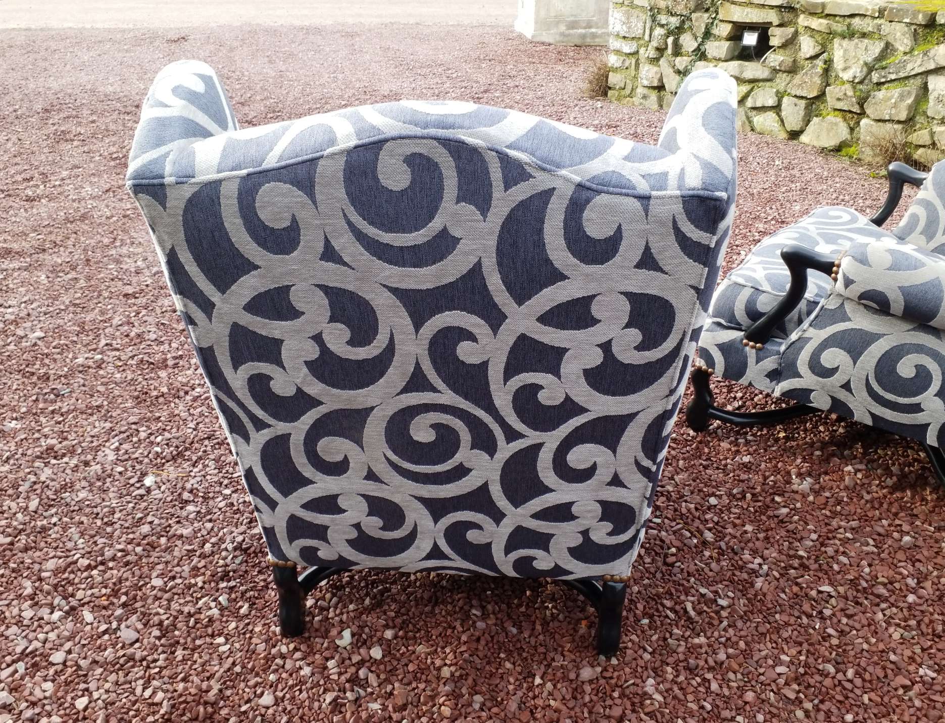 Pair of armchairs with ears