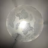 Glass basin decorated with flowers and butterflies Art Deco France Deveau 1925