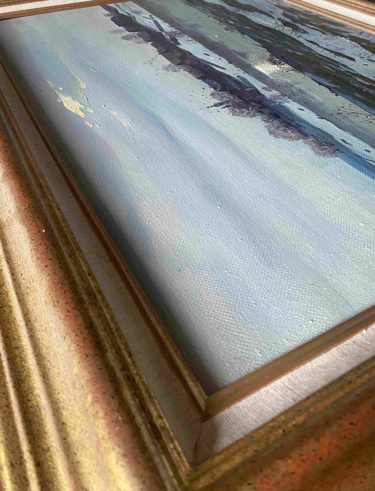 HST Russian school painting "Winter landscape" 1993 signed located + frame