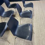 Set of 6 black Maui chairs by Magistretti for Kartell 2000s Italy