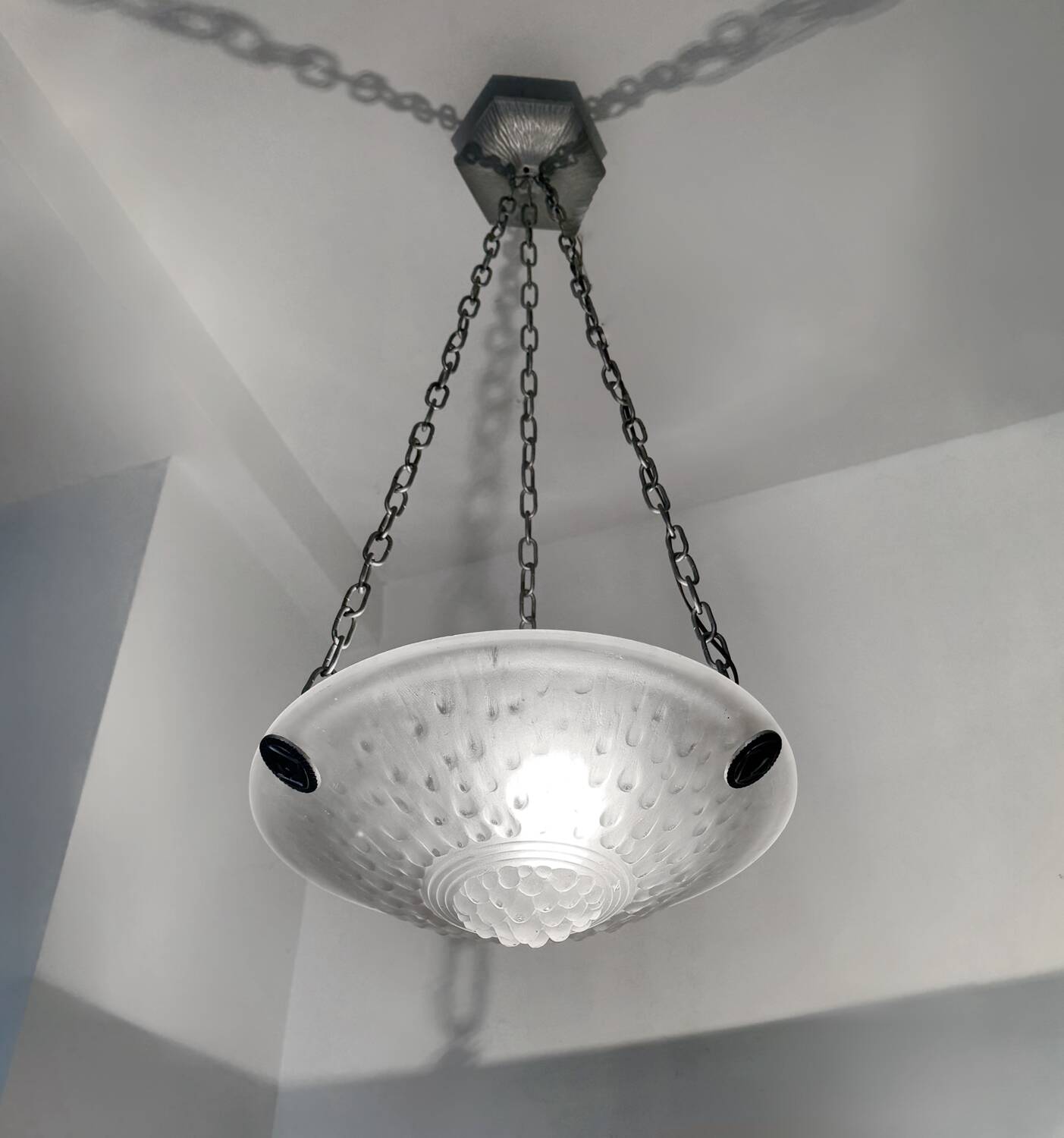 Muller Art Deco glass chandelier