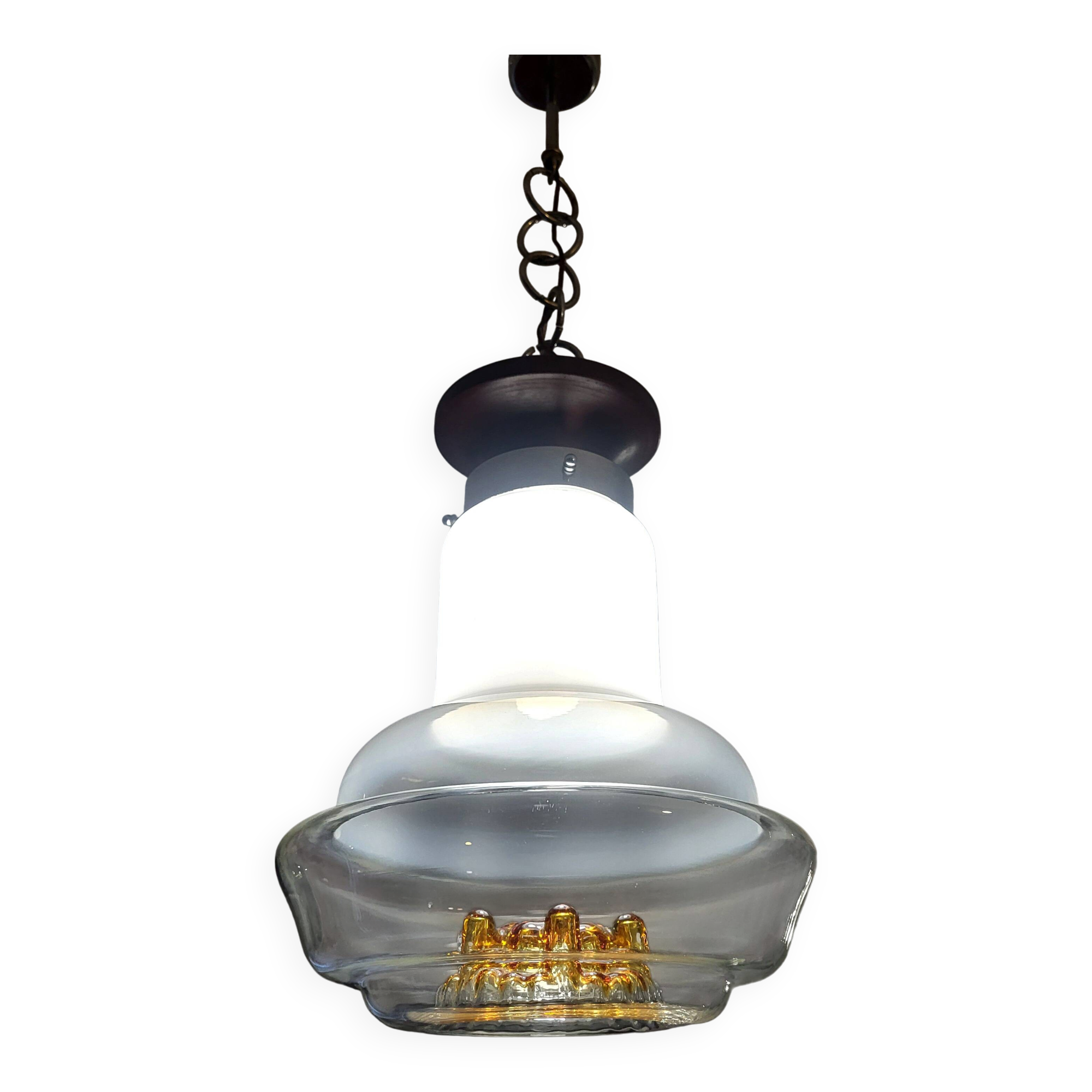 Murano glass mushroom pendant light by Mazzega Italy 1960.70