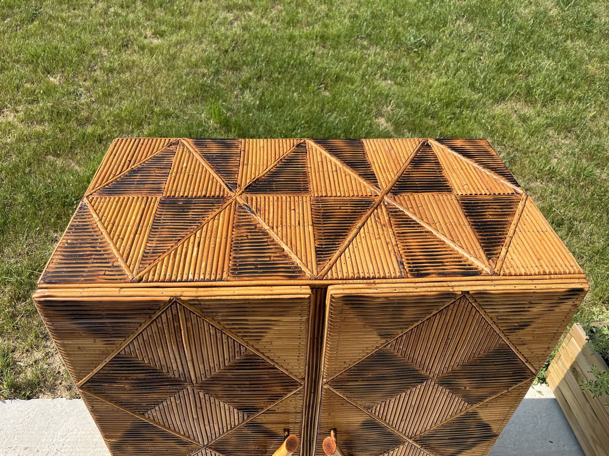 Storage unit, rattan sideboard from the 50s/60s