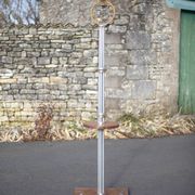 Art deco floor lamp, art deco floor lamp, wood and aluminum lamp, interior decoration