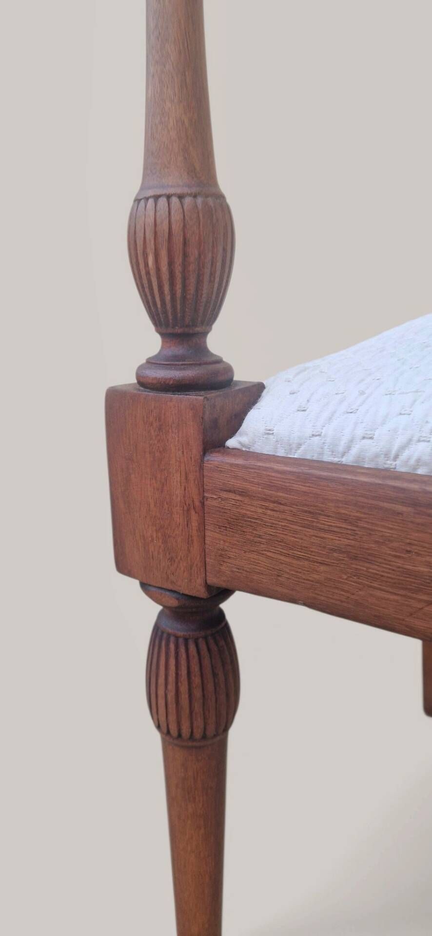 Directoire style armchair in solid wood – Openwork back/rest and sabre legs