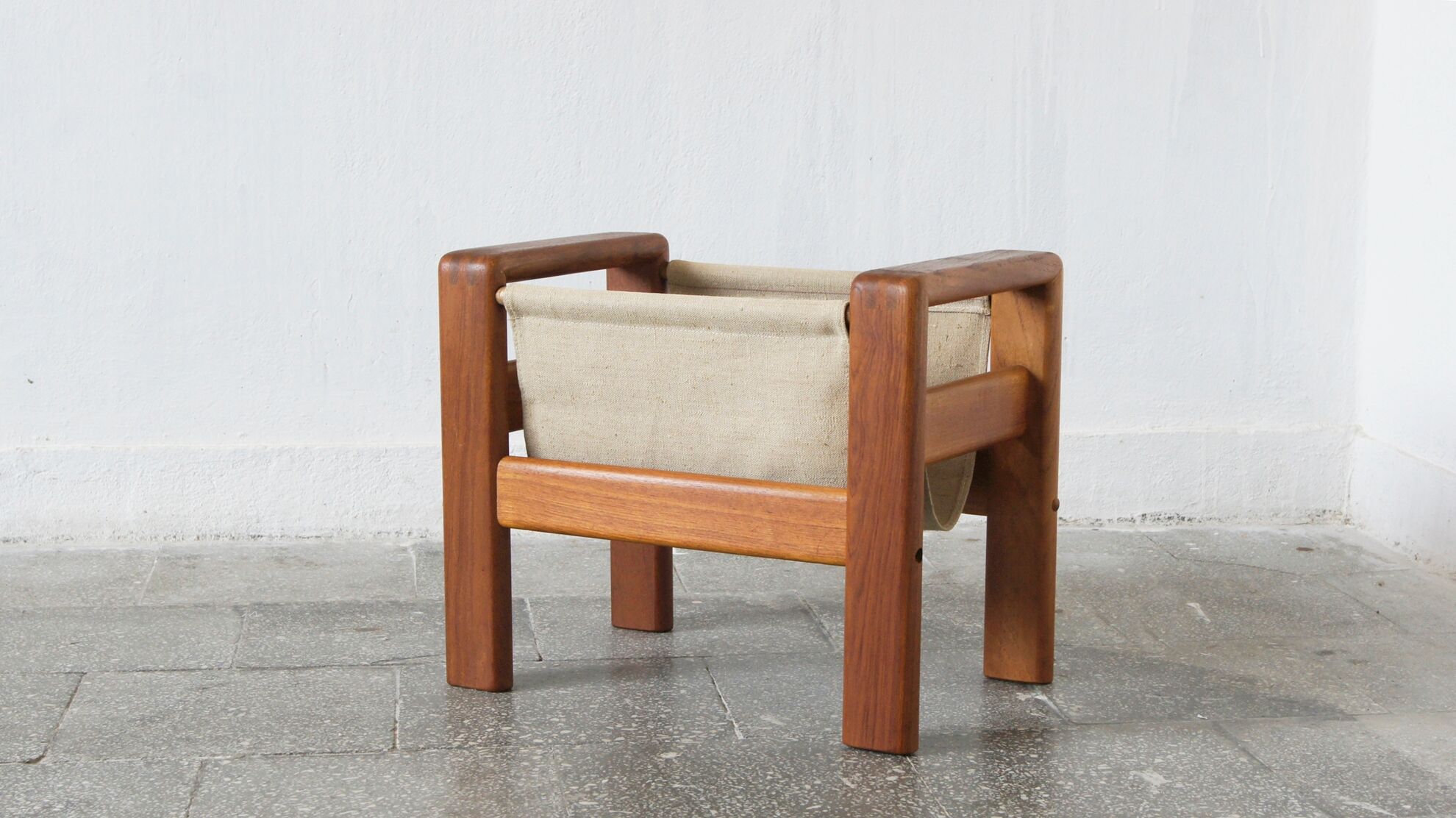 Mid-century danish modern teak magazine rack from salling stolefabrik