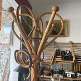 Rattan coat rack