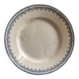 French vintage round serving plate, 30cm diameter, Longwy, mod. Bordeaux