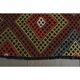 1970s Vintage Turkish Oushak Handmade Wool Cotton Red Runner Rug 70x213