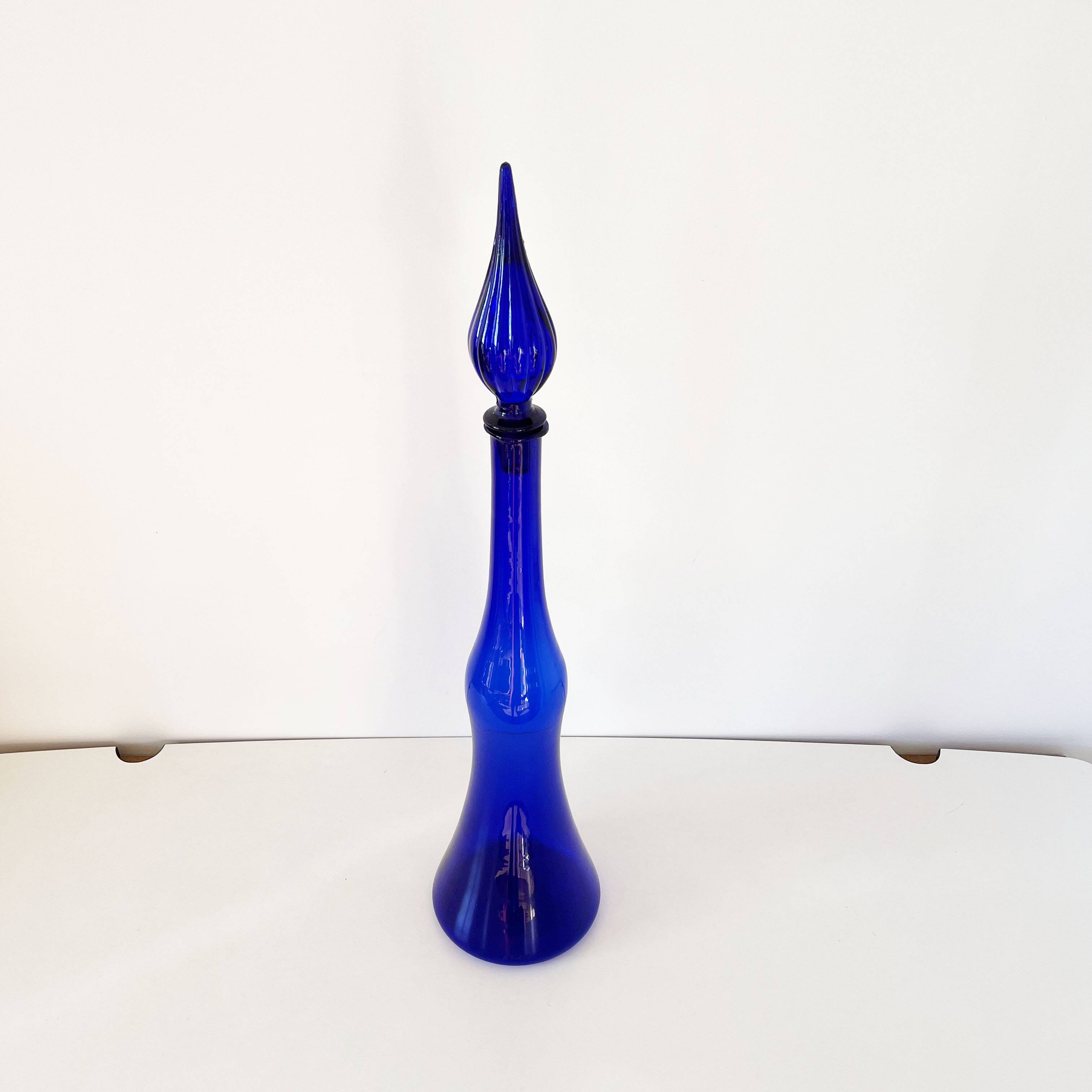Bouteille, carafe italienne Empoli bleue