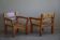 Tage Poulsen, a pair of brutalist chairs in pine and cord, Danish modern style, 1970s.