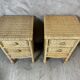 Pair of rattan bedside tables