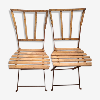 Paire chaises jardin années 1920