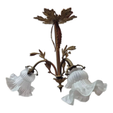 Bronze chandelier art deco 3 tulips