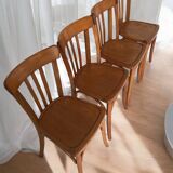 4 chaises bistrot années 50 type Baumann