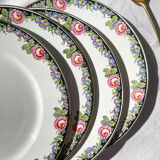 4 Digoin opaque porcelain plates with floral pattern "3984"