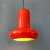 Vintage red space age cone pendant lamp