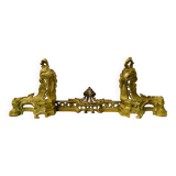 Louis XV style chiseled bronze firedog, 20th century