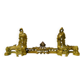 Louis XV style chiseled bronze firedog, 20th century