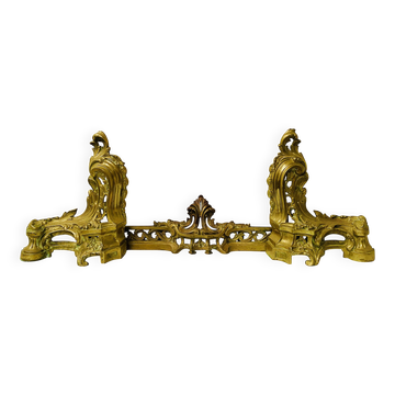 Chenet de style Louis XV en bronze ciselé XX siècle