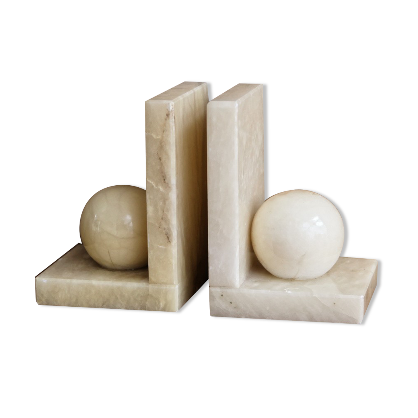 Pair of marble art deco book ends