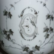 Painted porcelain planter and pot signed P. AGIN
