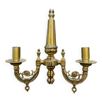 Pair of Art Deco gilded bronze wall sconces
