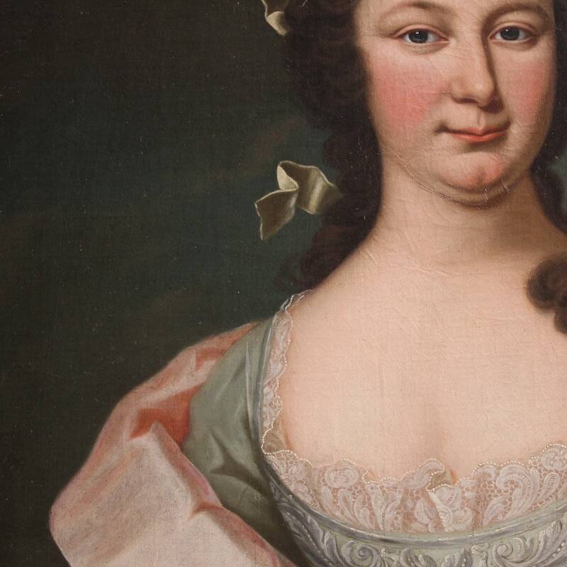 Antique 19th century portrait painting of a noblewoman