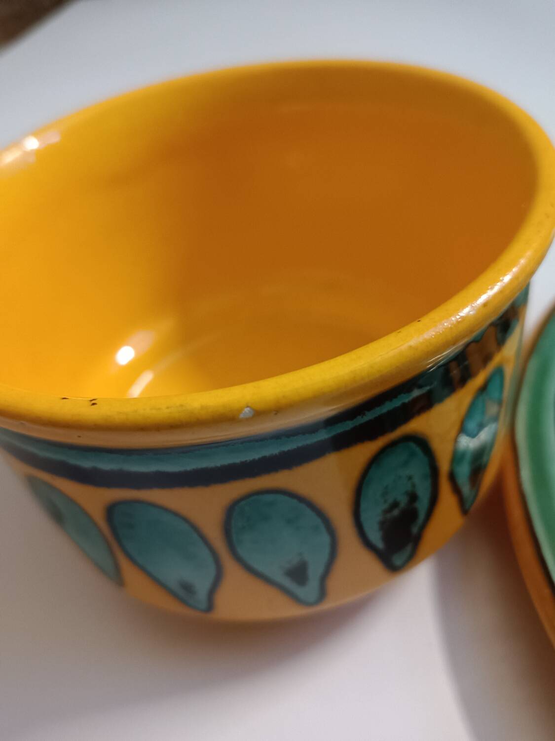 Large Saint Clement Yellow and Green Mug