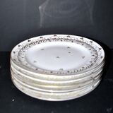 Niderviller set of 6 Empire plates and tureen in hard-paste porcelain with wheat decoration painted in gold, 1790