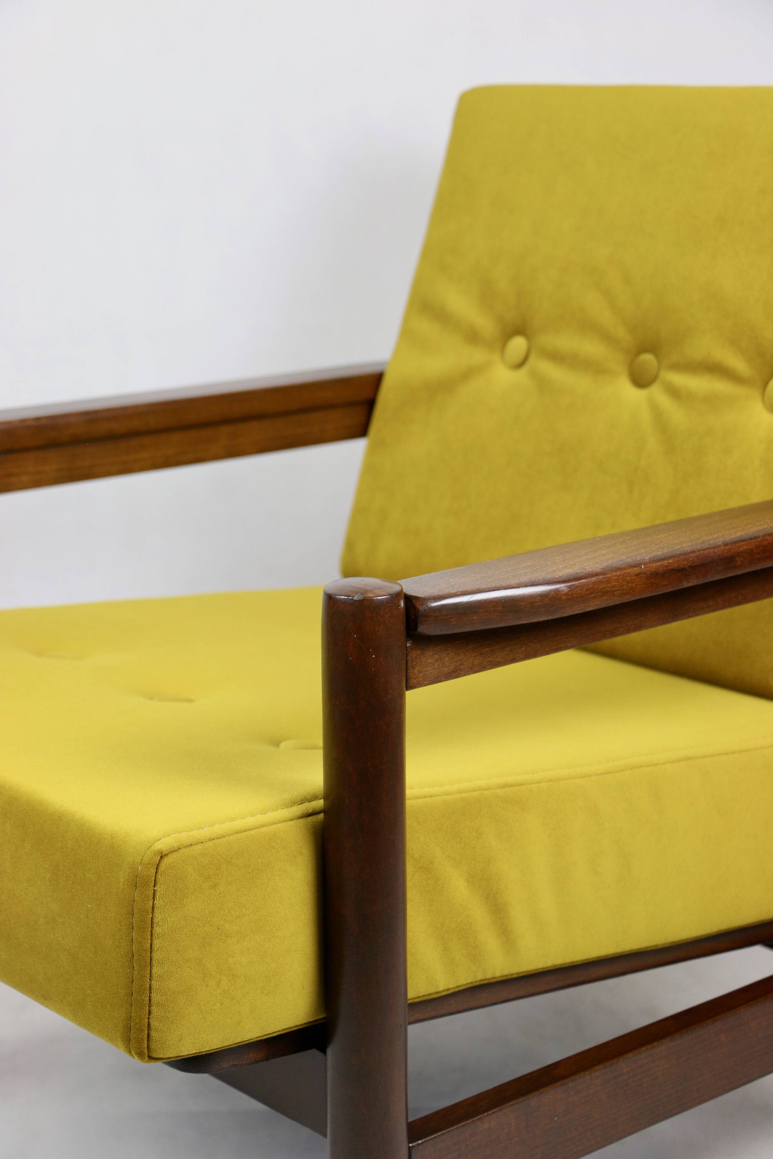 Vintage Armchair in Yellow Olive, 1970s