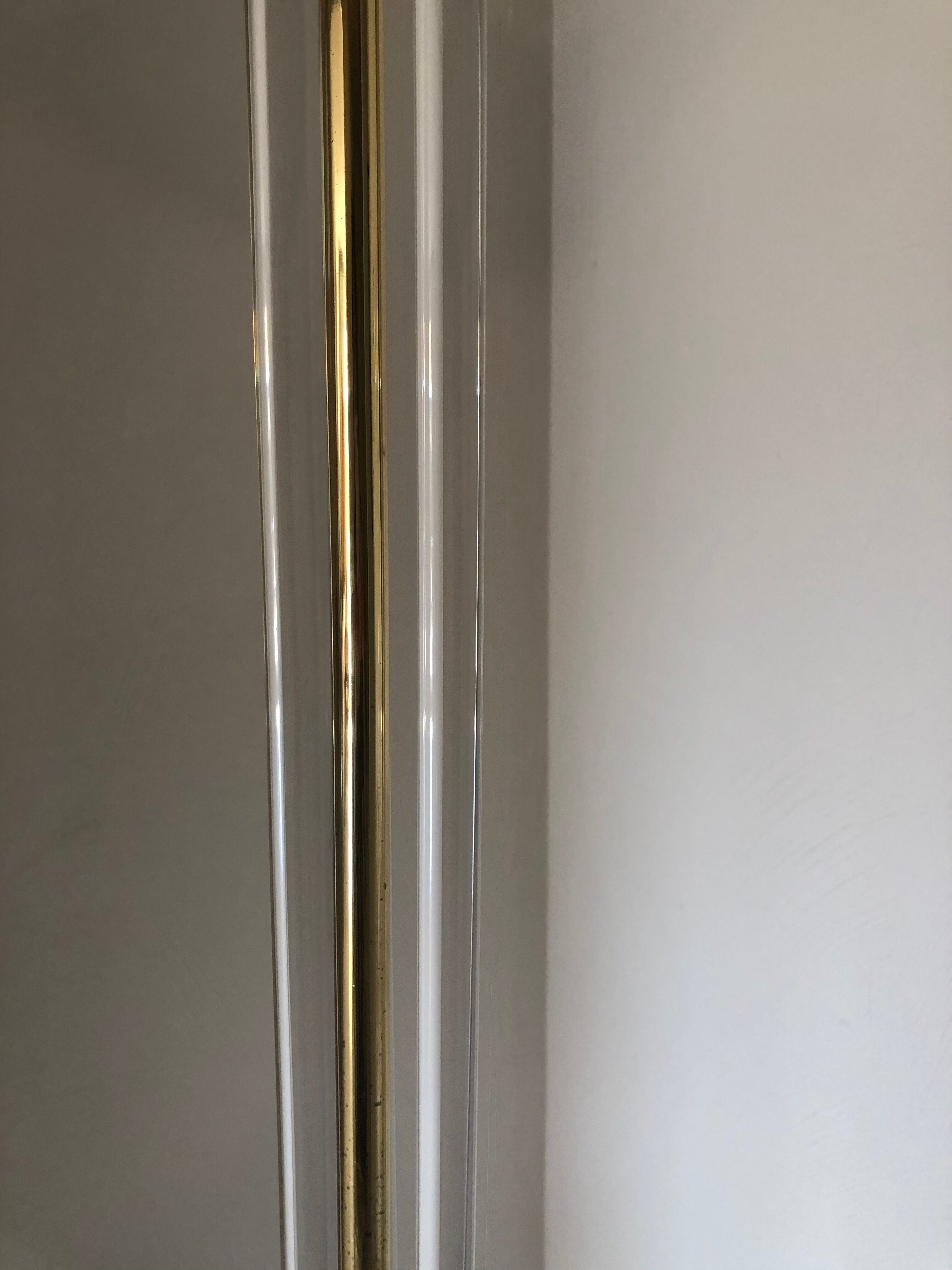 Design floor lamp in plexiglass and brass